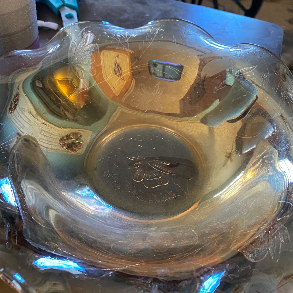 Vintage Carnival Glass Bowl